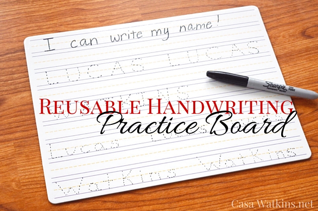 Hand Write Board Save the Trees! Make a Reusable Handwriting Practice Board – Casa ...