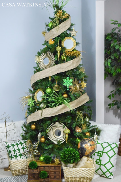 My Home Style: Green and Gold Global, Eclectic Christmas Tree - Casa ...