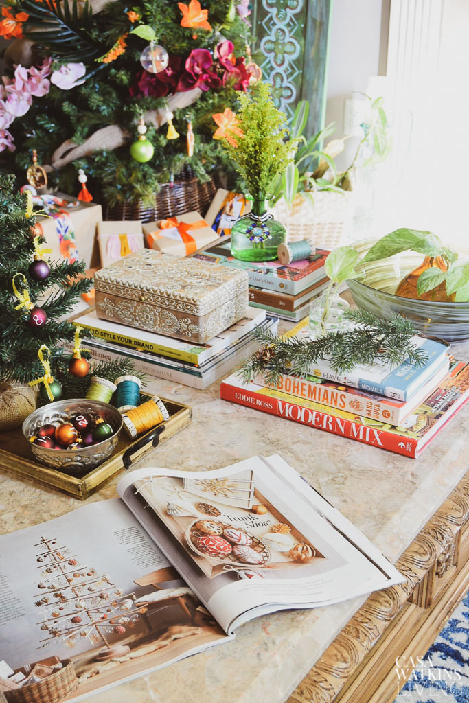How To Decorate The Coffee Table For The Holidays - Casa Watkins Living