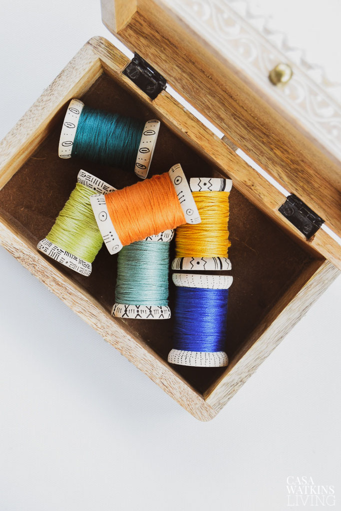 DIY Bohemian Tribal Spool Decor - Casa Watkins Living