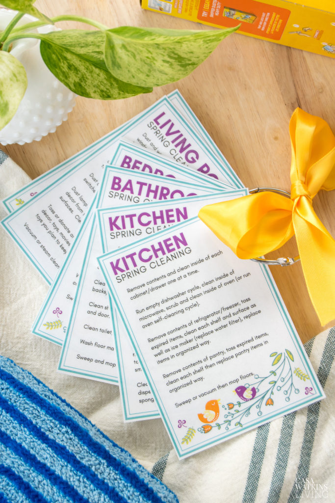 Free Spring Cleaning Checklist Cards - Casa Watkins Living