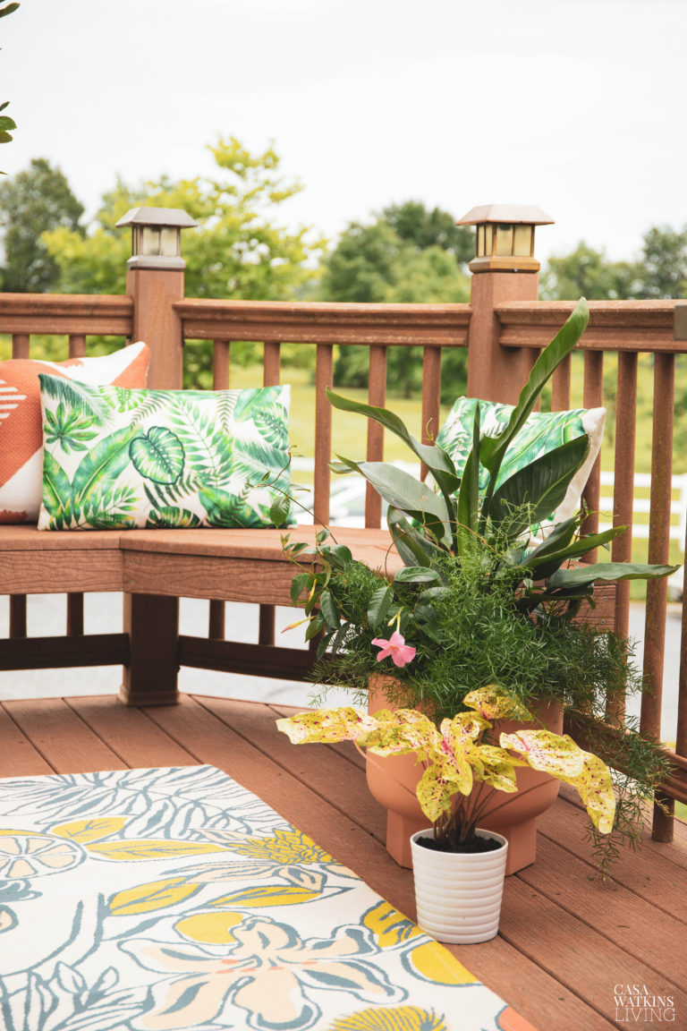 Boho Chic Small Deck Decorating - Casa Watkins Living