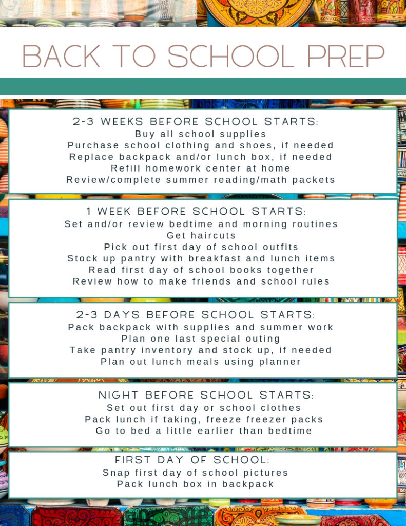 Back To School Checklist For Parents - Casa Watkins Living