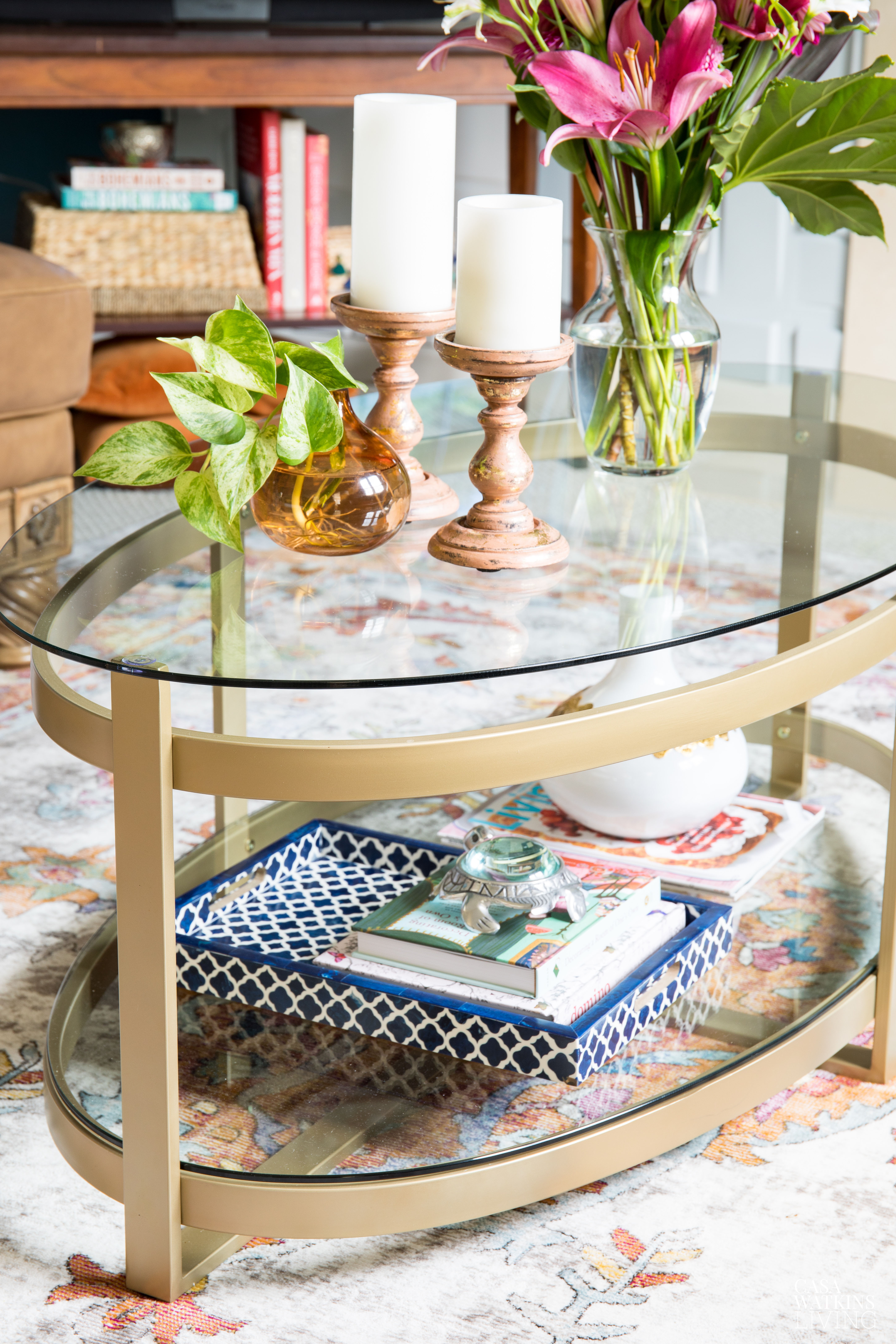 Brass Coffee Table Modern Bohemian Style Casa Watkins Living