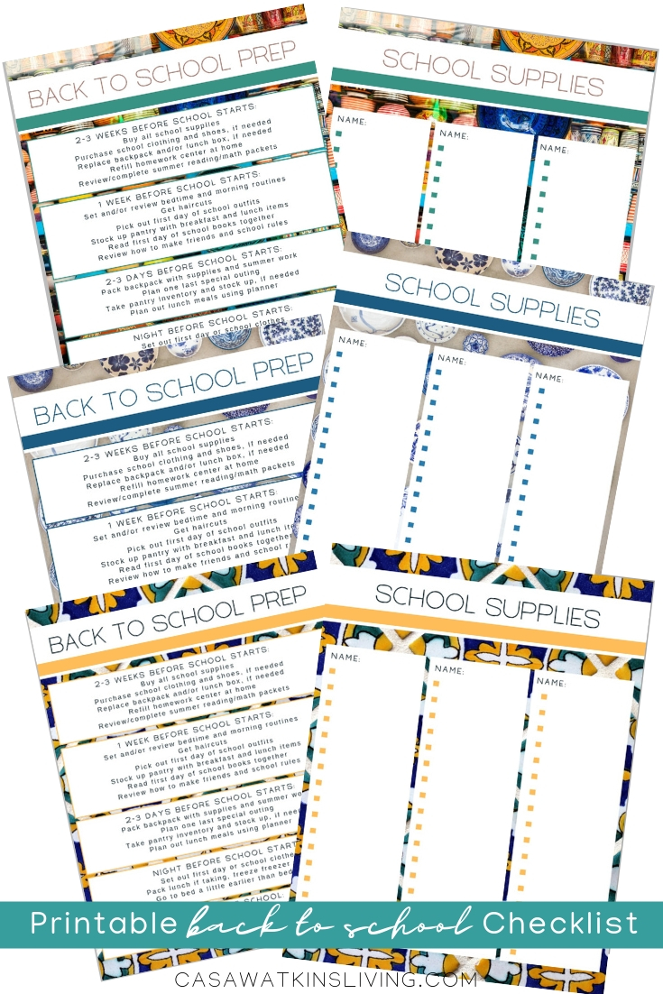 Back To School Checklist For Parents - Casa Watkins Living