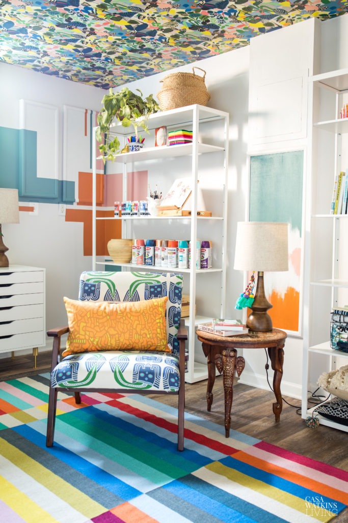 Colorful Basement Office Reveal - Casa Watkins Living Colorful Basement ...